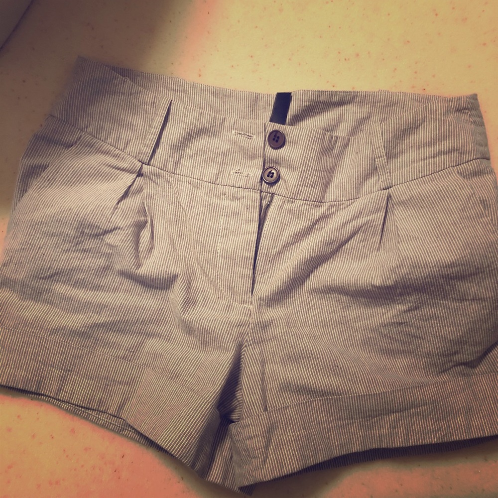 Striped Button Shorts